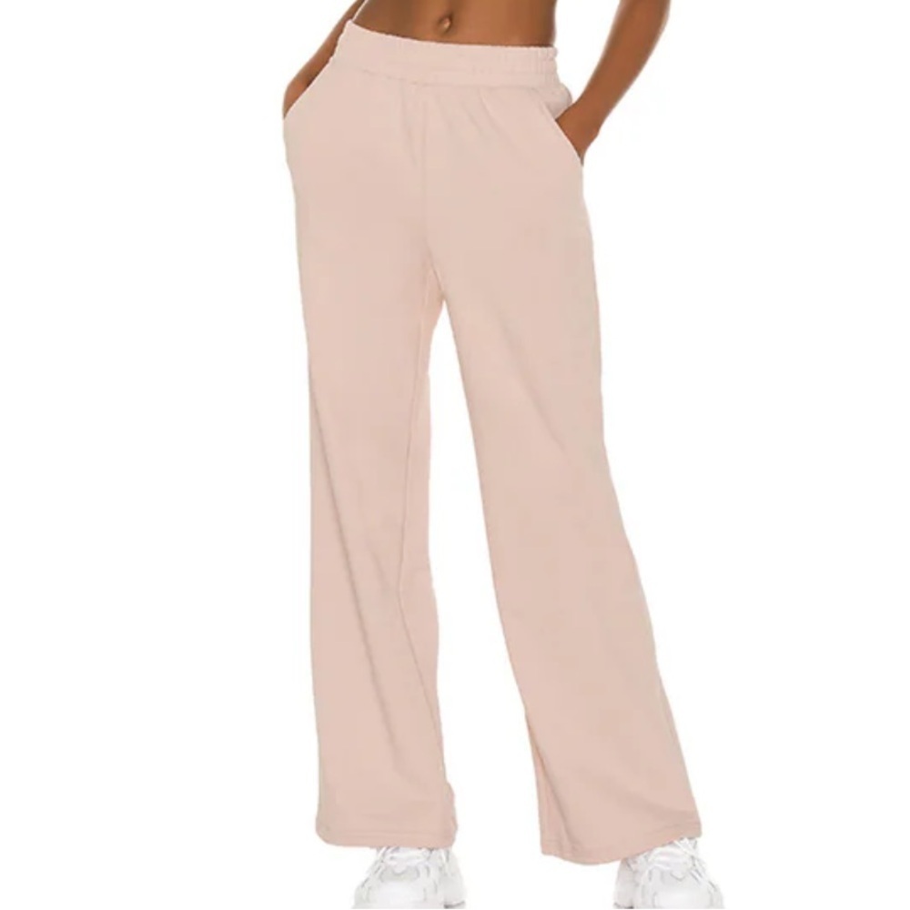 Superdown Jules Tan French Terry Wide Leg Sweatpants M Revolve